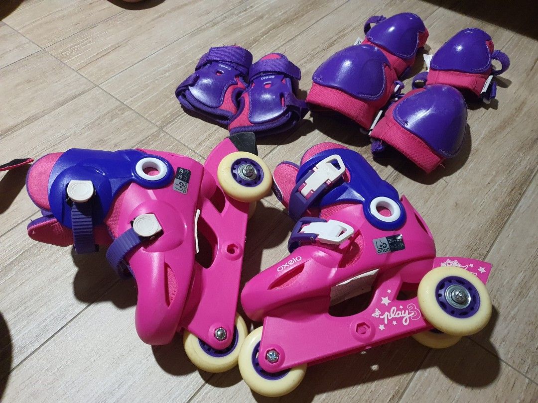 Paire De Rollers Oxelo Noirs – Taille 40, état Occasion Très Bon