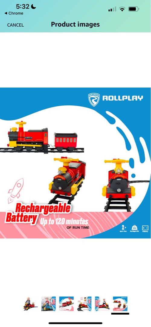 Rollplay Electric Train Ride On for Kids, Hobbies & Toys, Toys & Games