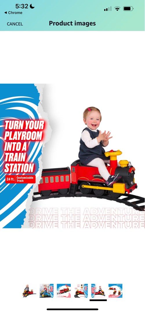 Rollplay Electric Train Ride On for Kids, Hobbies & Toys, Toys & Games
