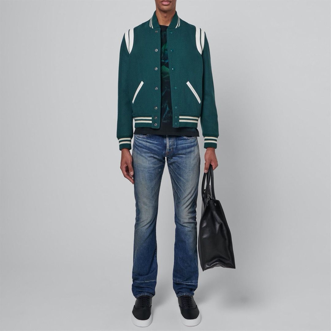 Saint laurent sale teddy jacket green