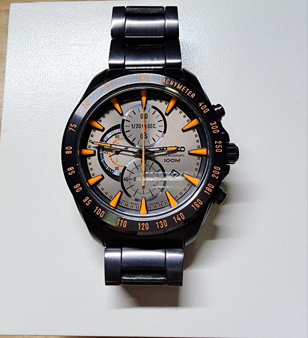 Seiko chronograph orange shop