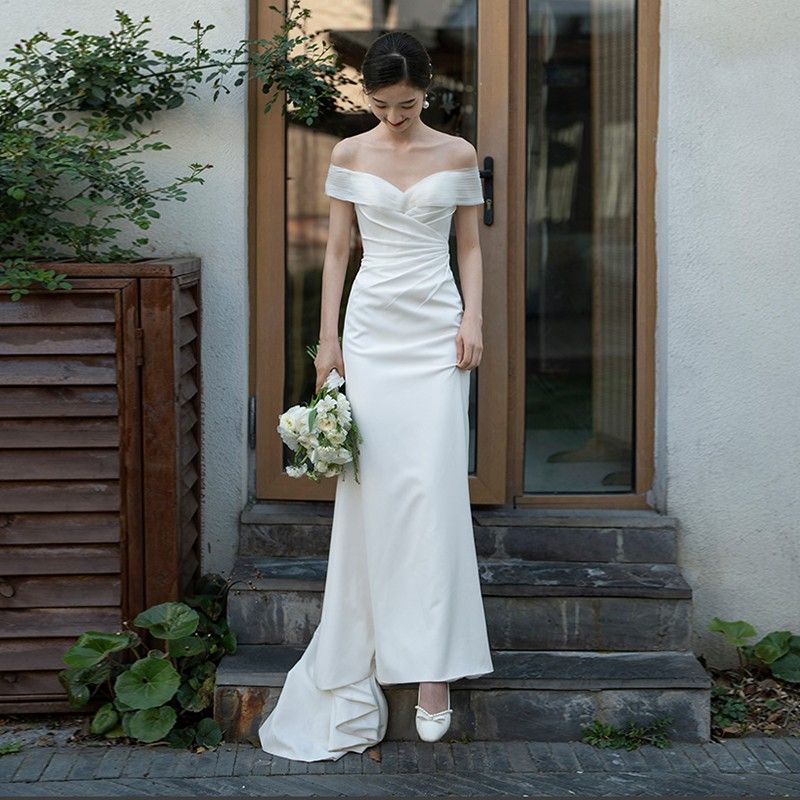 Simple Garden Wedding Dress, Women's Fashion, Dresses & Sets, Evening