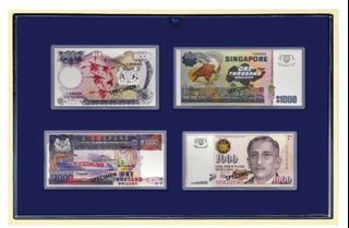 Singapore $1000 4pc set  999 silver sheets 
