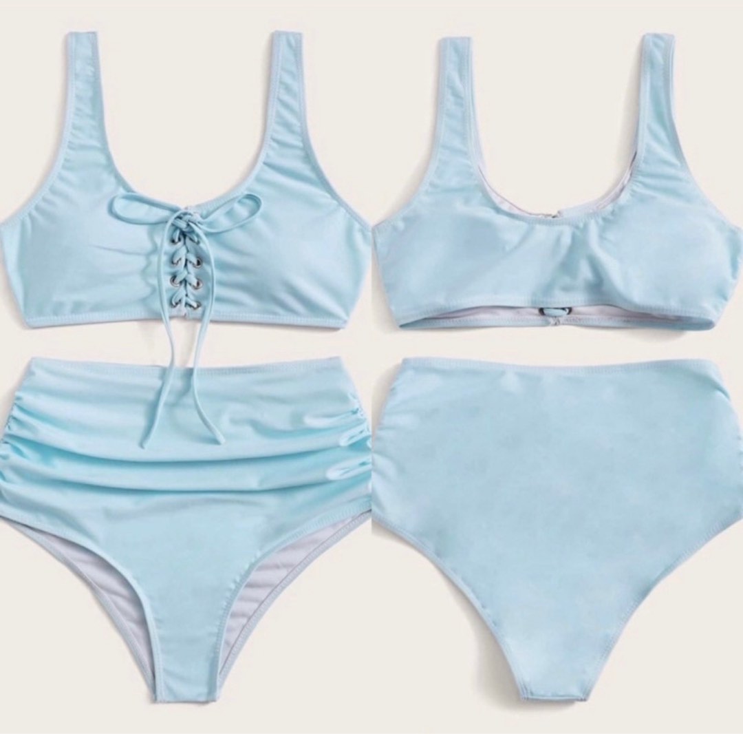 Sky Blue Two Piece Swimsuit, Women's Fashion, Swimwear, Bikinis