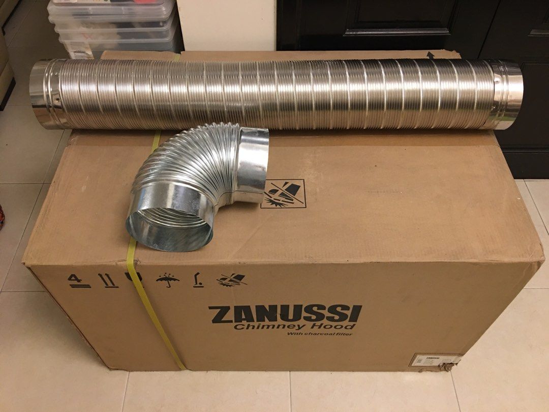 STAINLESS STEEL cooker hood duct hose and elbow (size 6” or 150cm), TV & Home Appliances