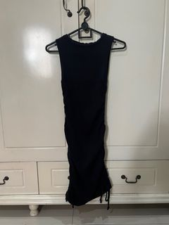 SUPRÉ Black Ruched Ribbed Dress