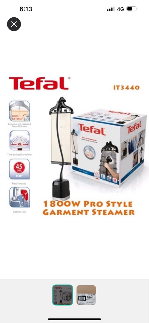 Tefal Garment Steamer, Furniture & Home Living, Cleaning & Homecare