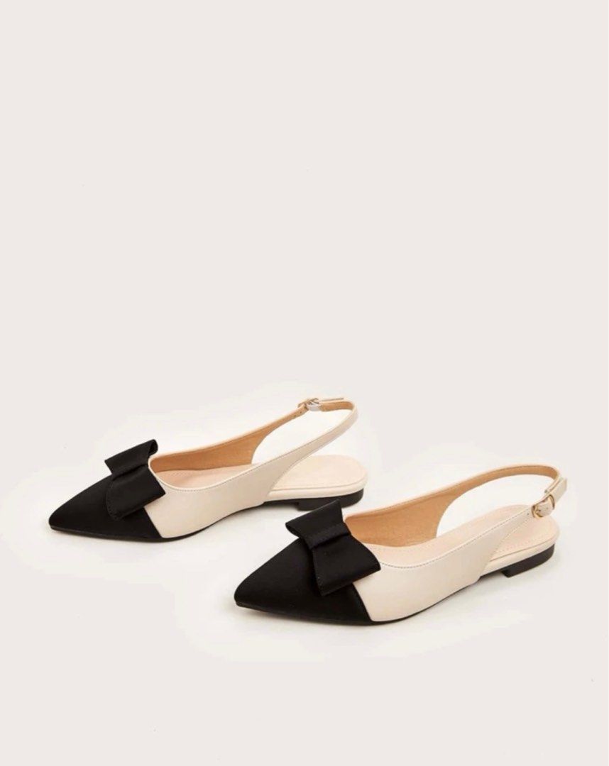 White flat on sale slingback shoes