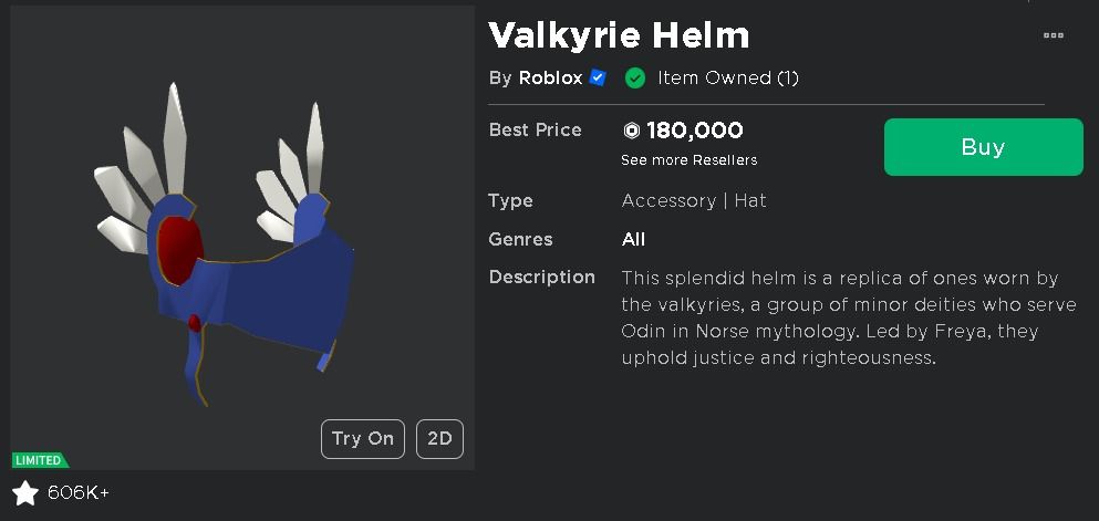 Valkyrie Helm - ROBLOX, Video Gaming, Gaming Accessories, In-Game ...