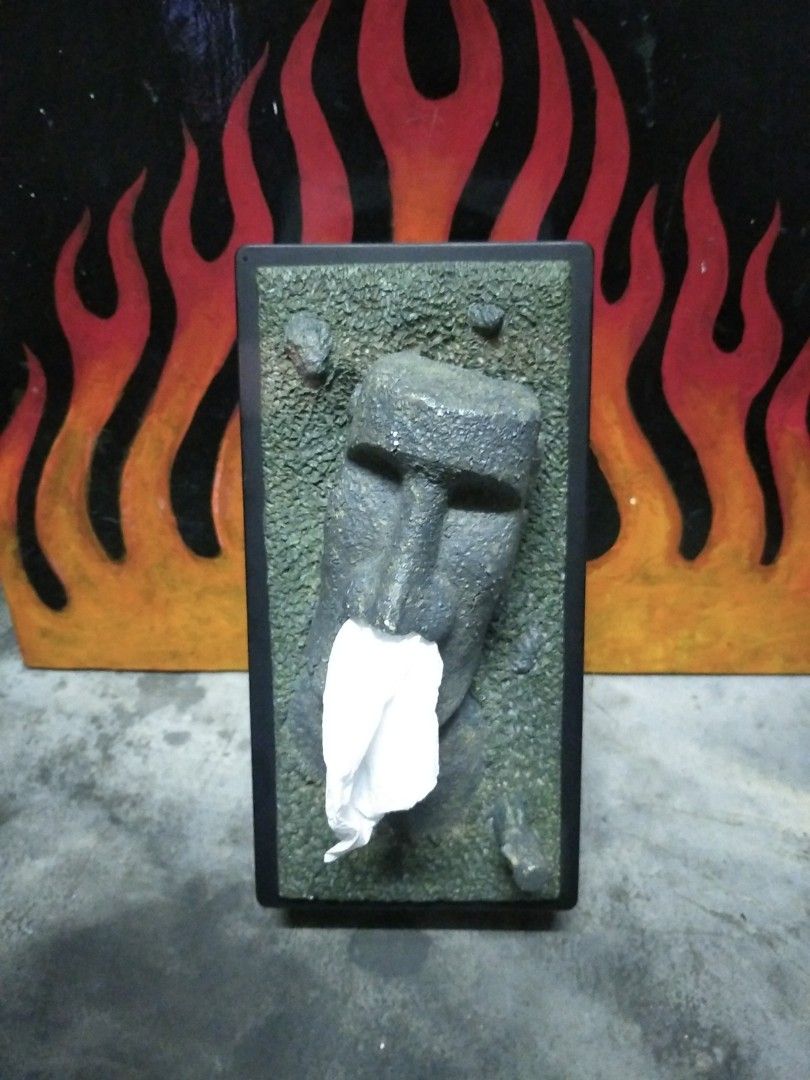 Vintage Easter Island Moai Tissue Dispenser, Hobbies & Toys