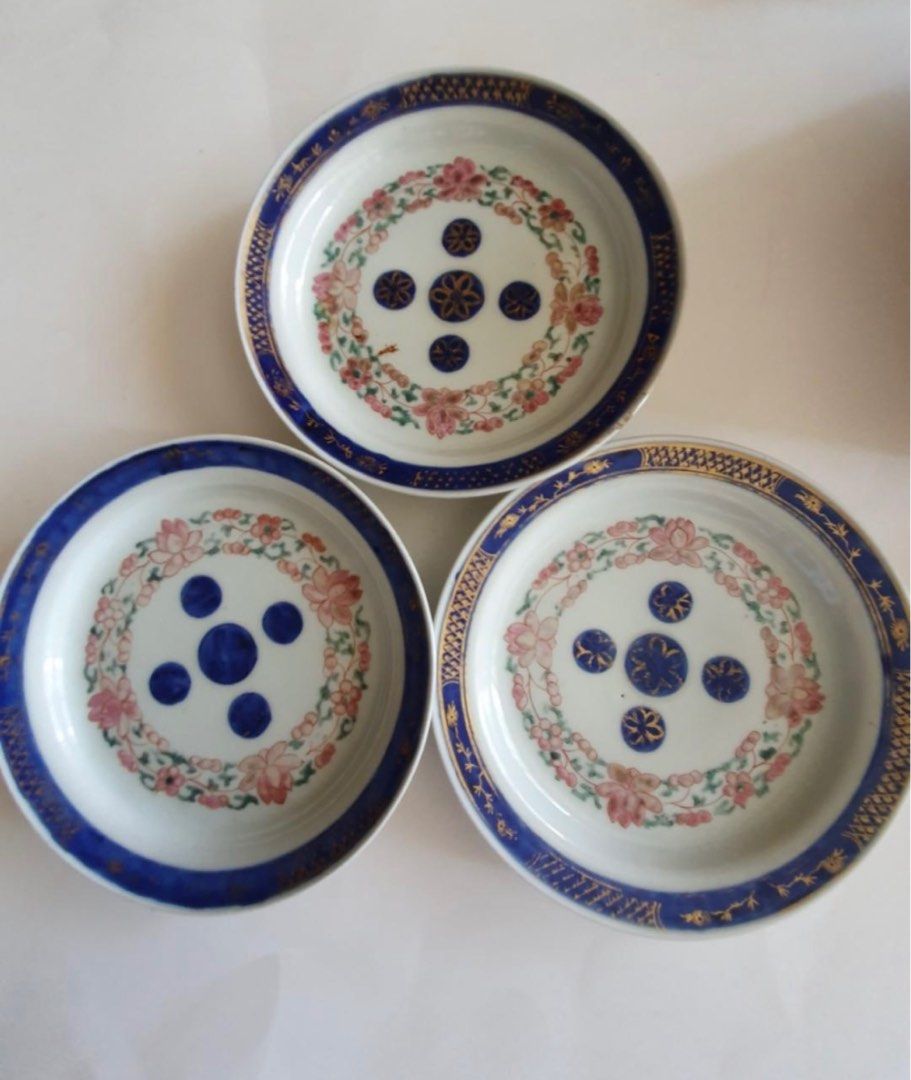 Vintage Peranakan plates, Furniture & Home Living, Kitchenware