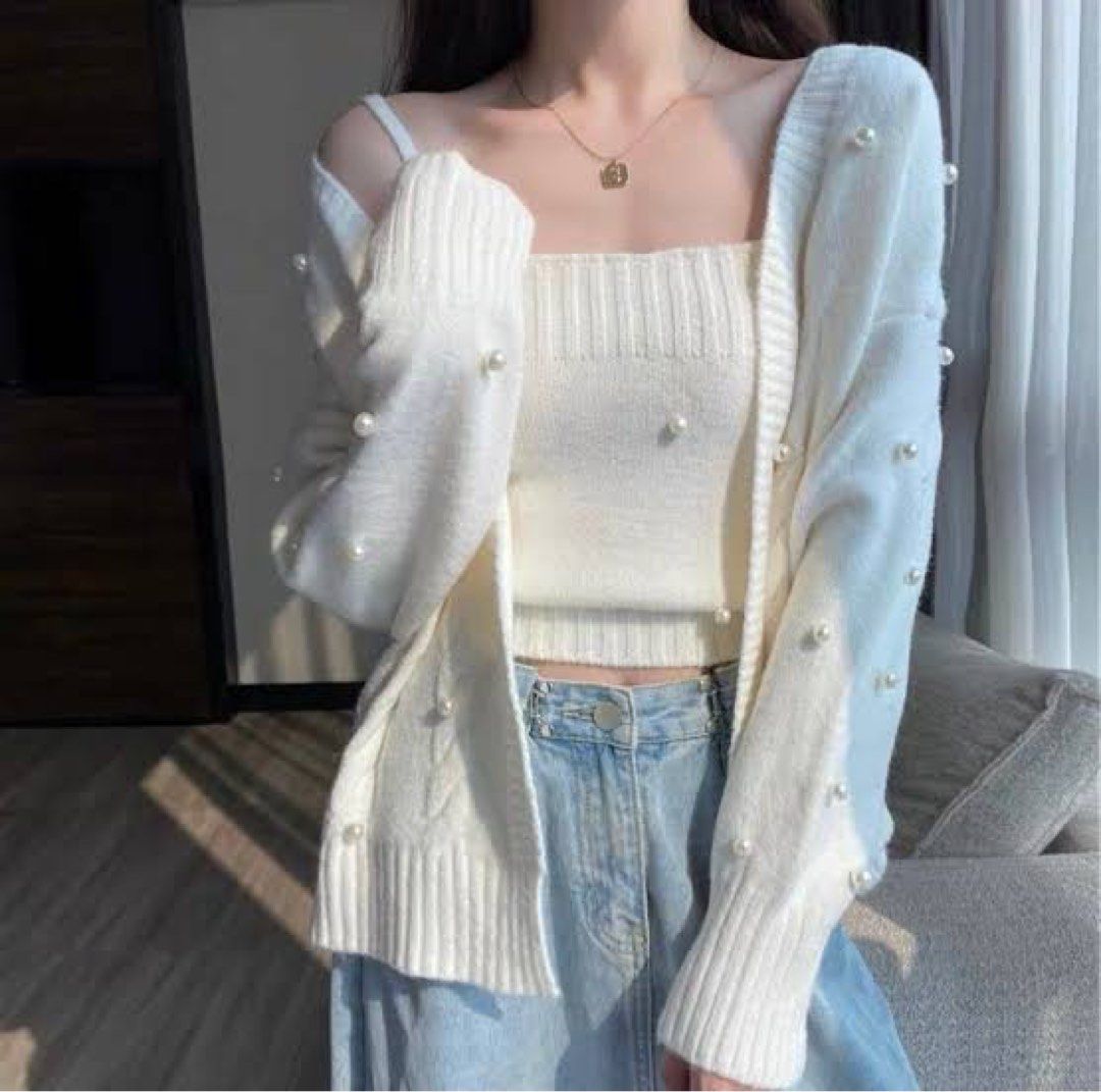 Cardigan with tank top online