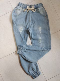 Women Light Blue Stretchable Jeans With String Size S