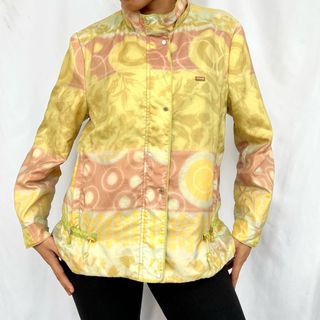 Yellow Sportiva pattern parachute sport jacket