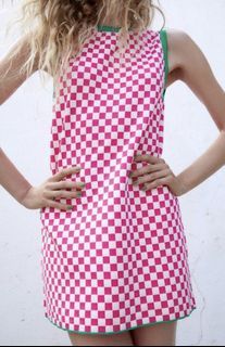 Zara checkered dress size Large