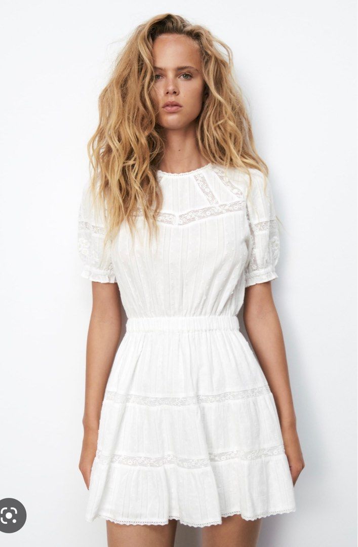 zara embroidered lace dress