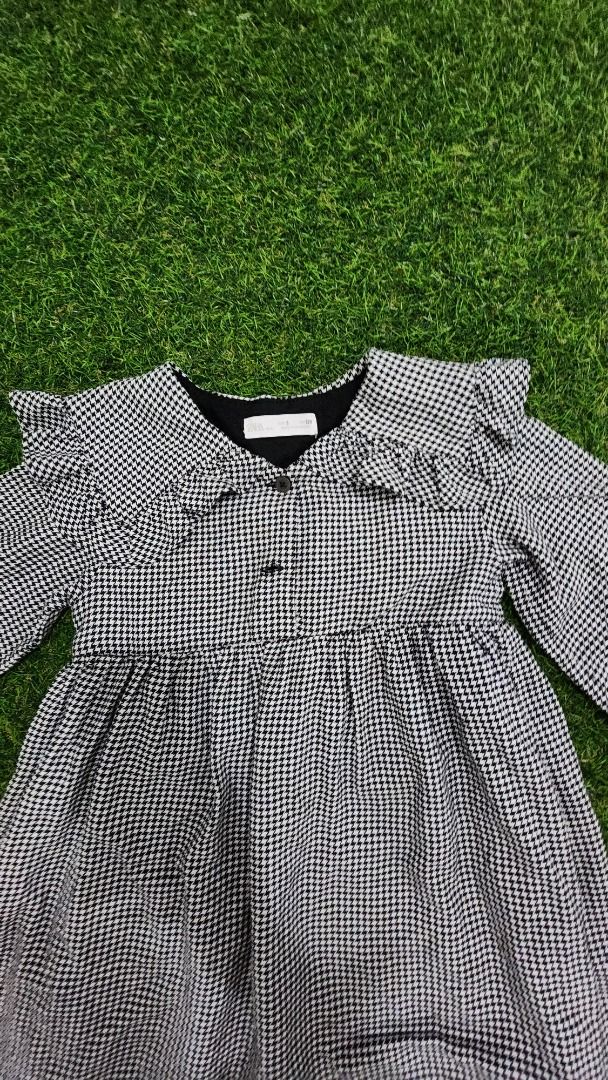 Zara Houndstooth Puritan Dress, Babies & Kids, Babies & Kids Fashion on  Carousell