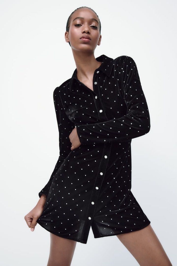 zara velvet dress black ZARA. Black velvet dress Ts  Hibuy market