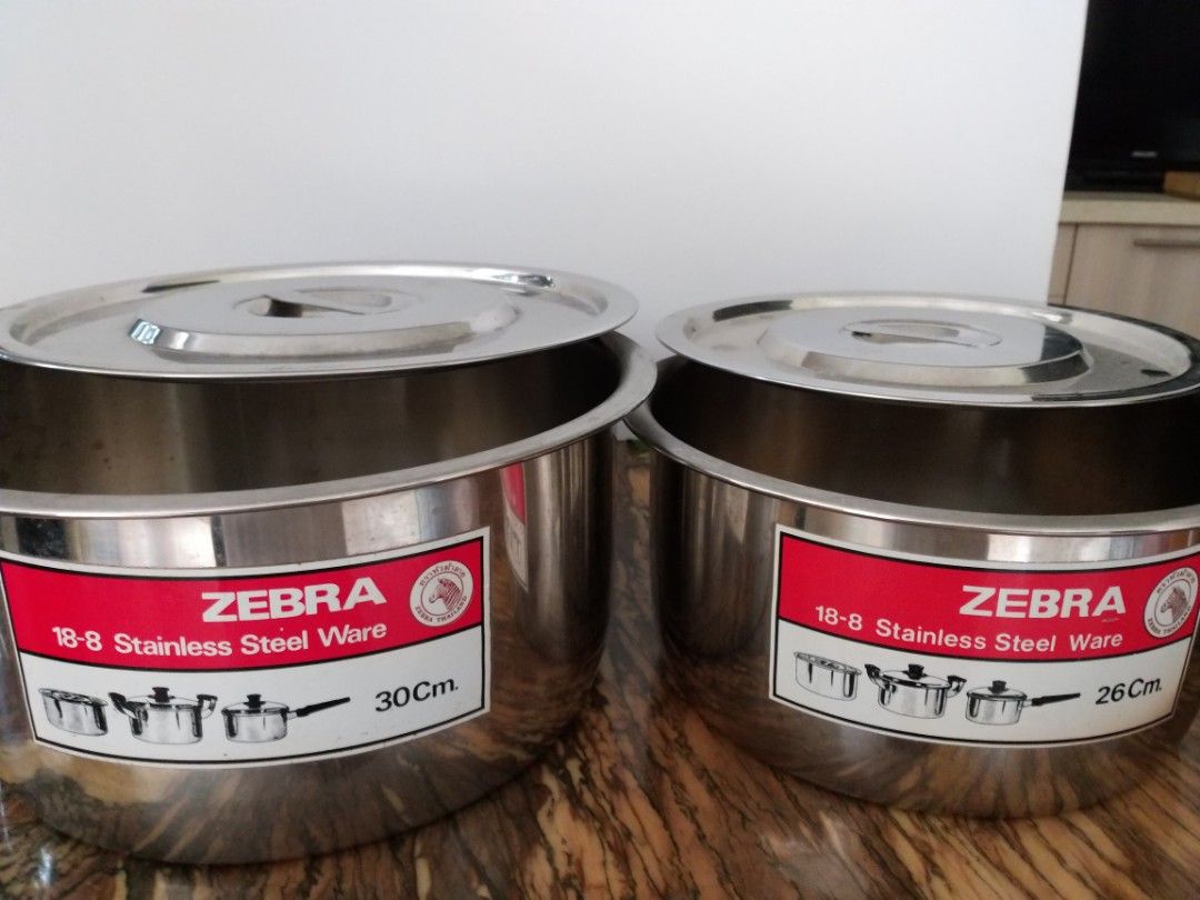Zebra Stainless Steel Pans/Pots, Furniture & Home Living, Kitchenware & Tableware, Cookware