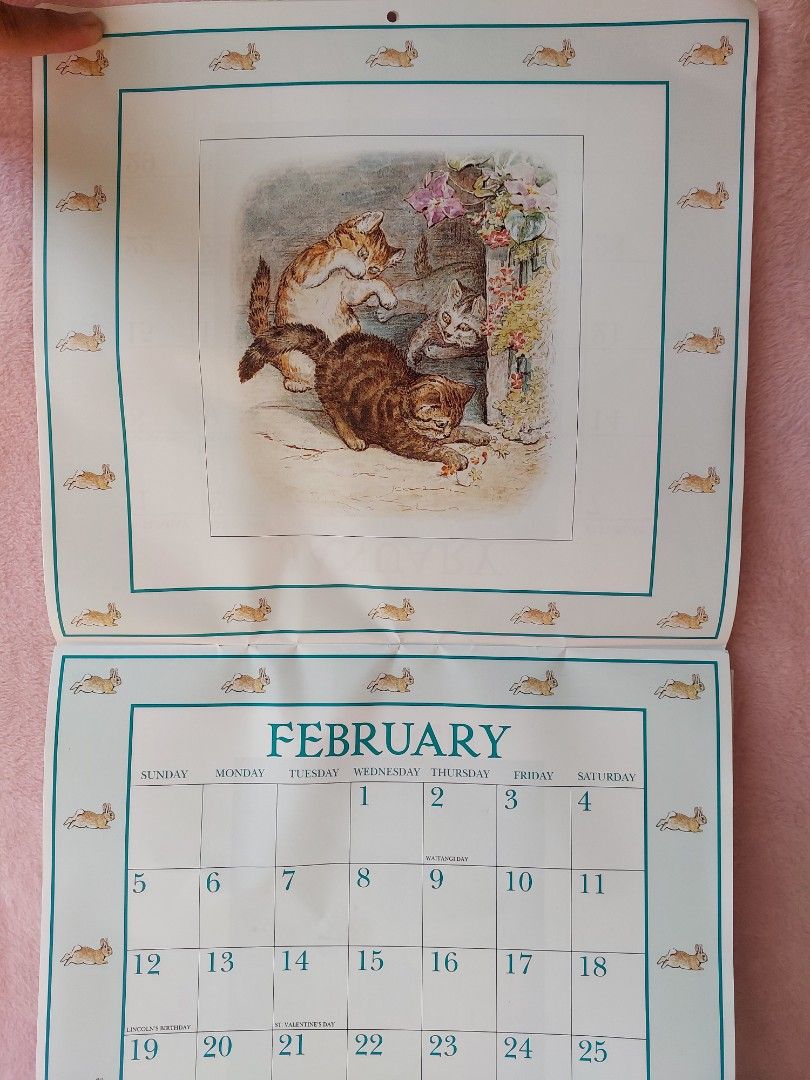Pest Rabbit Calendar 1995 Peter Rabbit Calendar, Furniture & Home Living, Home Decor, Other ...