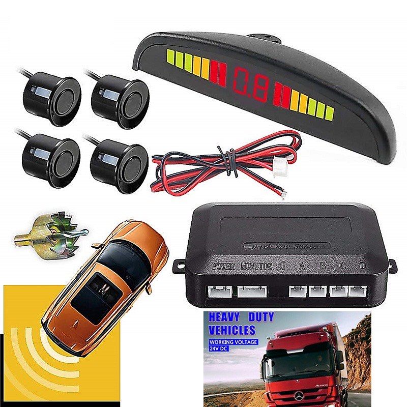 4PCS Reverse Sensor DC12-24V Backup Reverse Sensor LED Display Heavy ...