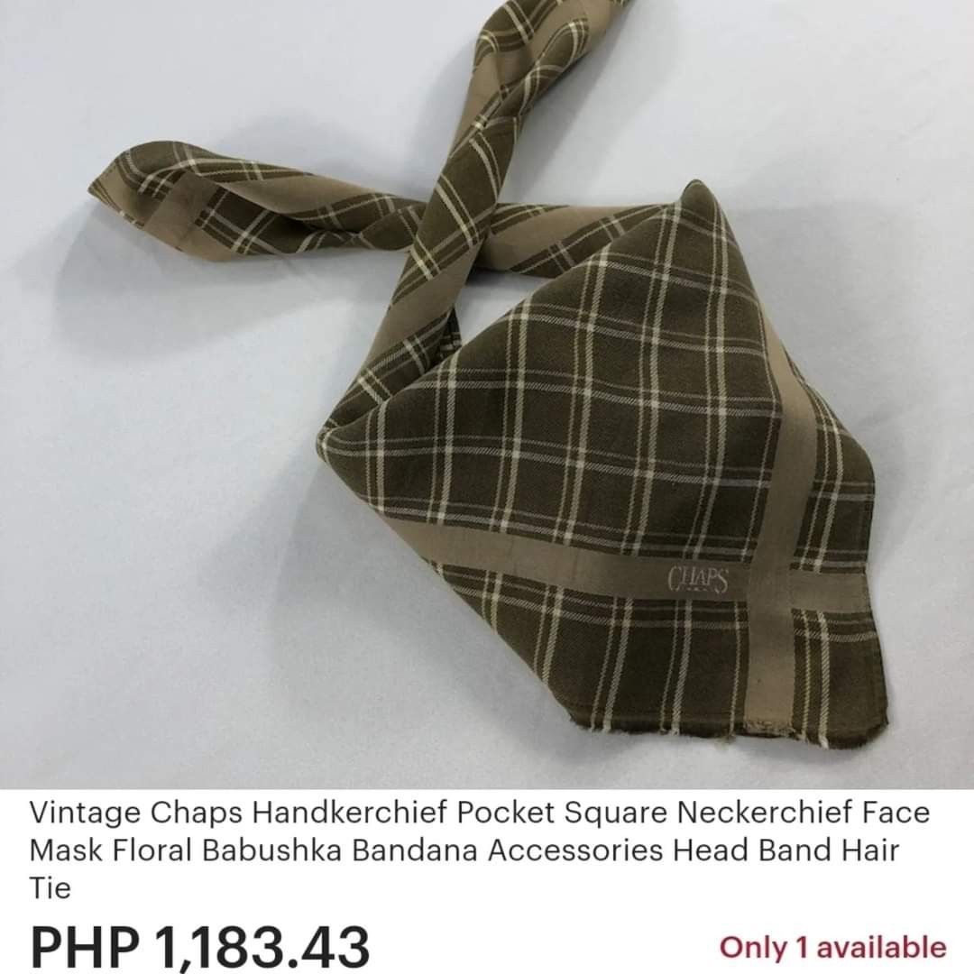💯% Authentic CHAPS®️ by Ralph Lauren RL LUXURY  Bandana/Handkerchief/Neckerchief/Neckwear/Face Mask/Mini Scarf/Hair  Accessory, Women's Fashion, Watches & Accessories, Scarves on Carousell