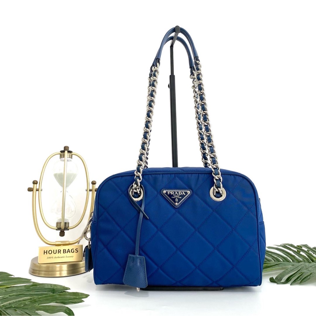 Prada royal blue new arrivals bag