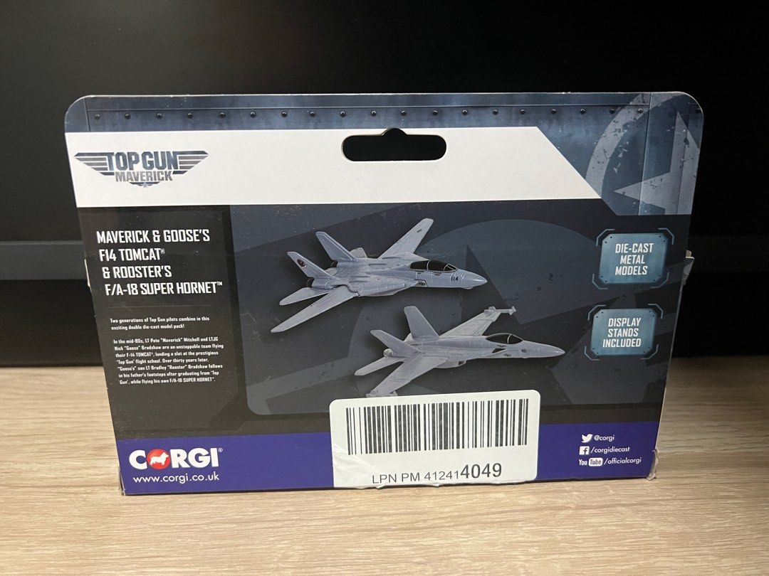 全新CORGI Top Gun Maverick 戰機模型F-14 & F-18, 興趣及遊戲, 玩具