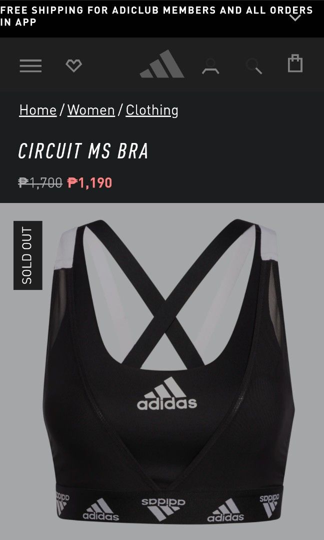 Adidas Circuit MS Sportsbra (Category: Activewear) located in Caloocan City. Submitted by jas_7 (Listing ID 1199655406, Image 2). Description: Adidas Circuit MS Sportsbra authentic Medium Support with padslot (padded) XS but cut tag already NO FLAWS Used only 2-3x RFS: barely used [Pls check all photos].