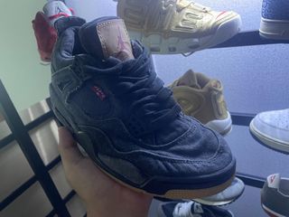 Jordan 4 top levis black distressed