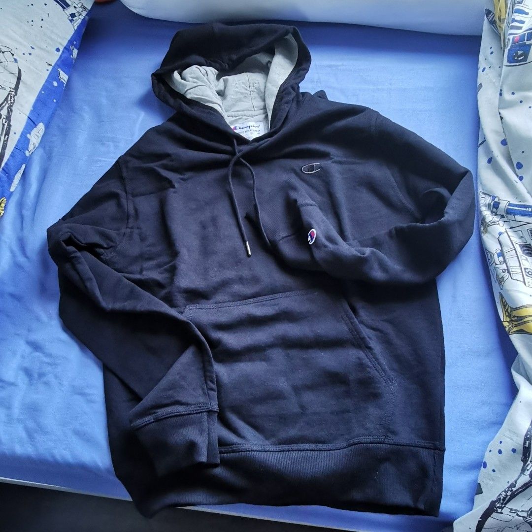 Authentic Champion Black Grey Hoodie Men s Fashion Coats