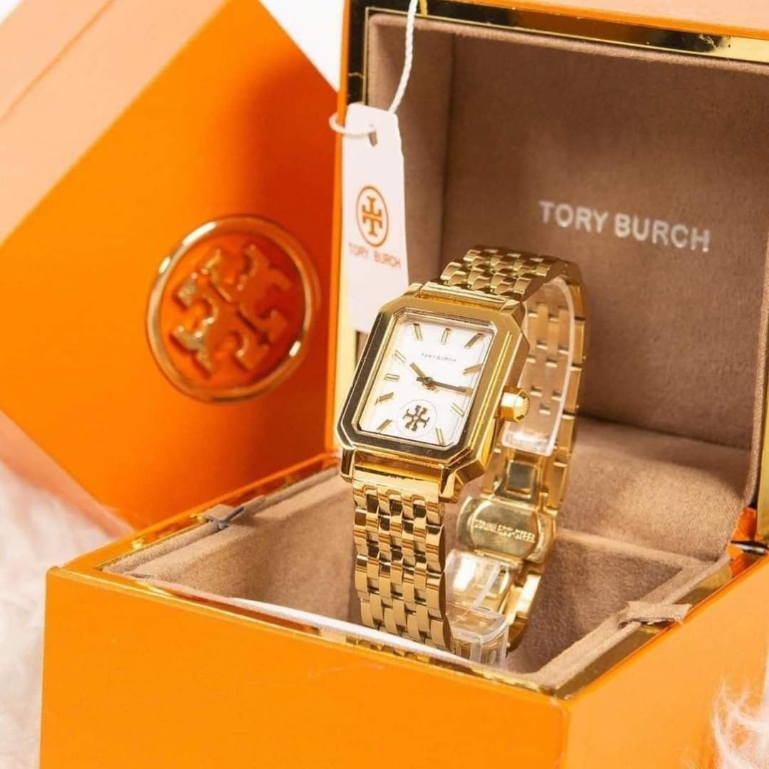 Authentic Tory Burch Robinson Gold Tone Analog Watch