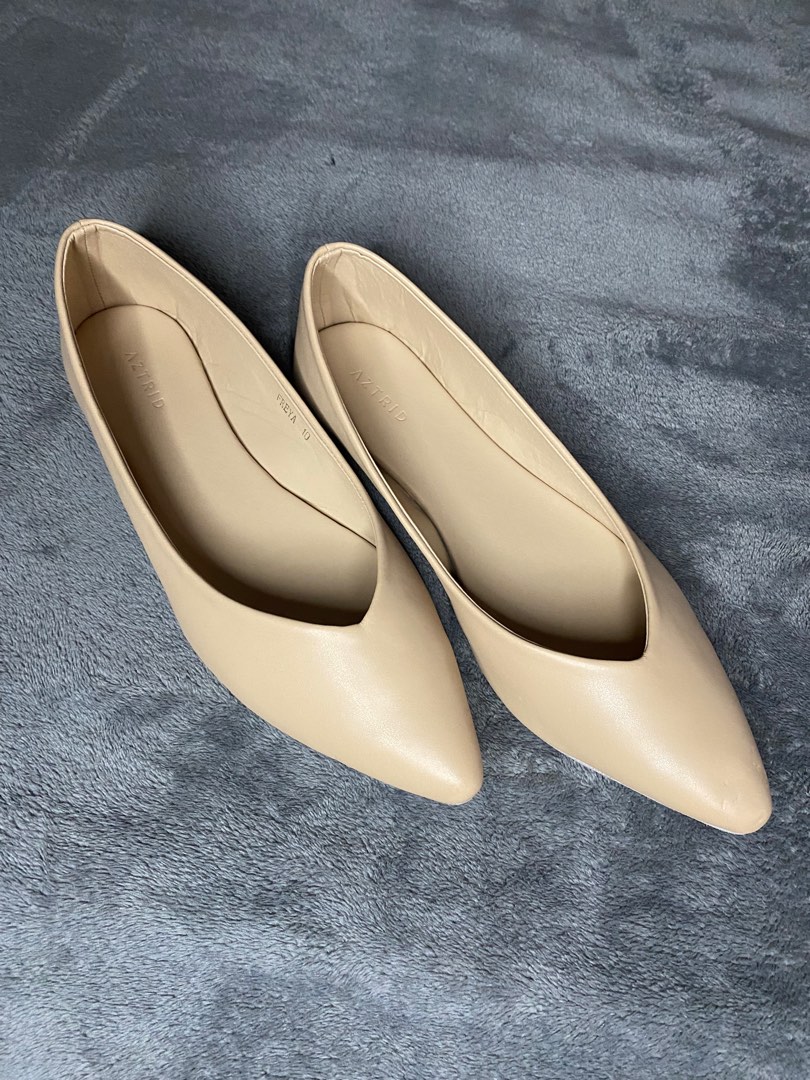 Aztrid Freya Nude Leather, Women's Fashion, Footwear, Flats & Sandals