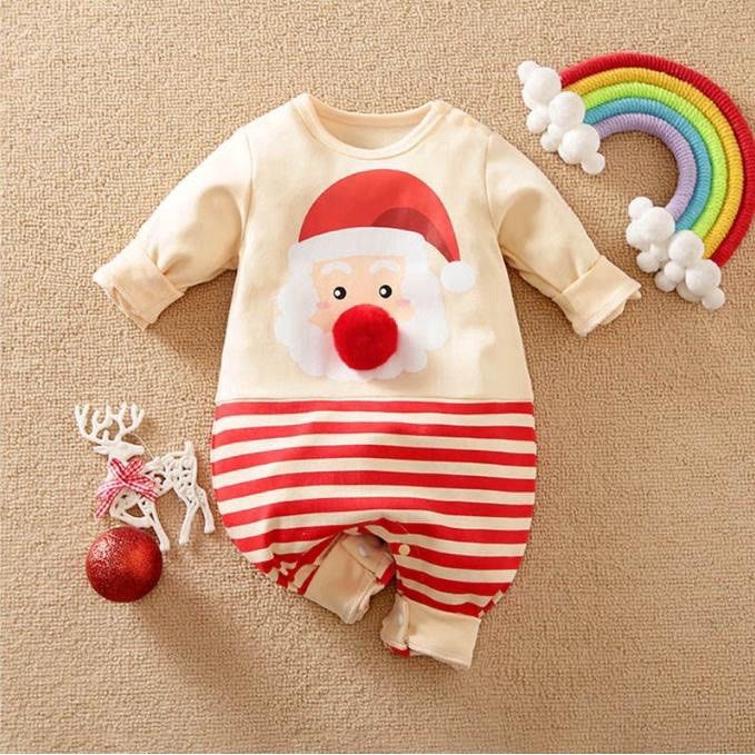 Baby Rompers Christmas Jumper Clothes Set Santa Claus One Piece