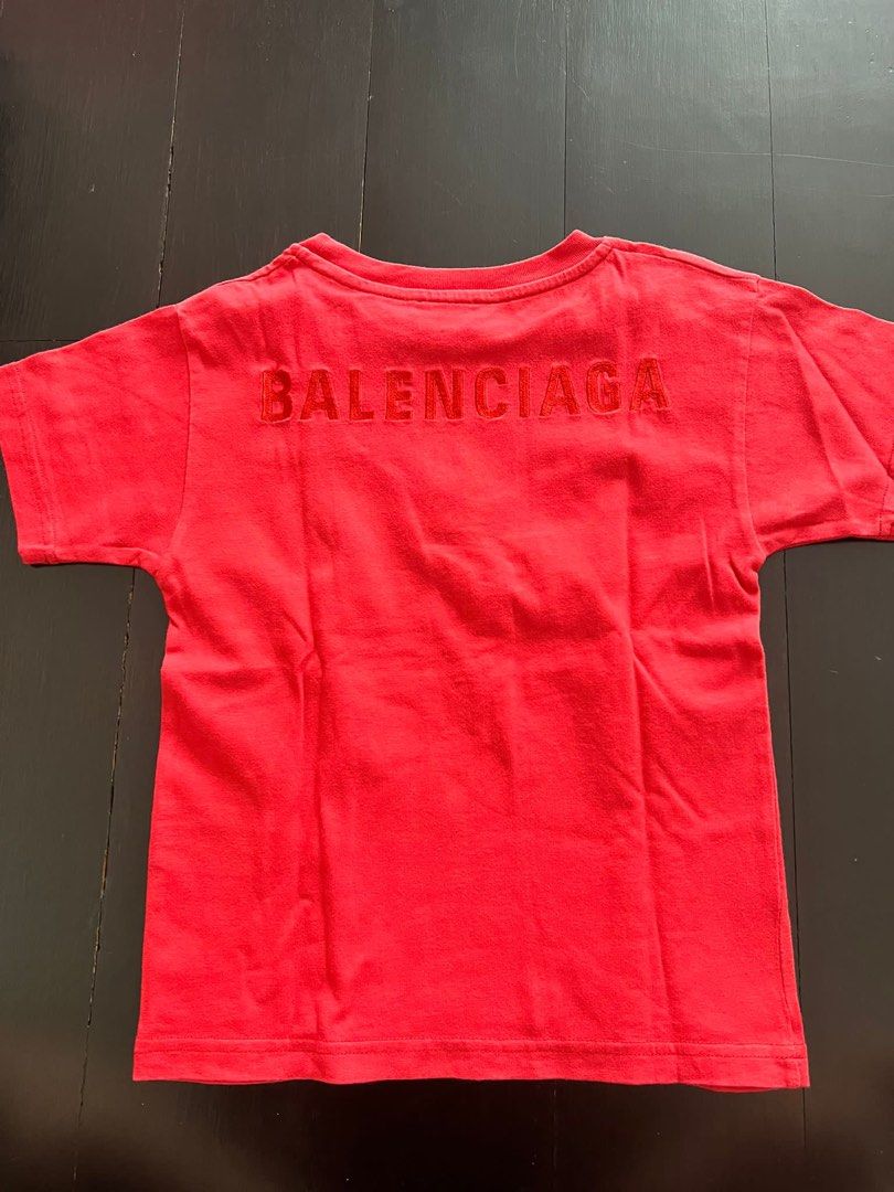 Balenciaga Kids Tee Size 2 Red Shirt Logo Babies Kids Babies