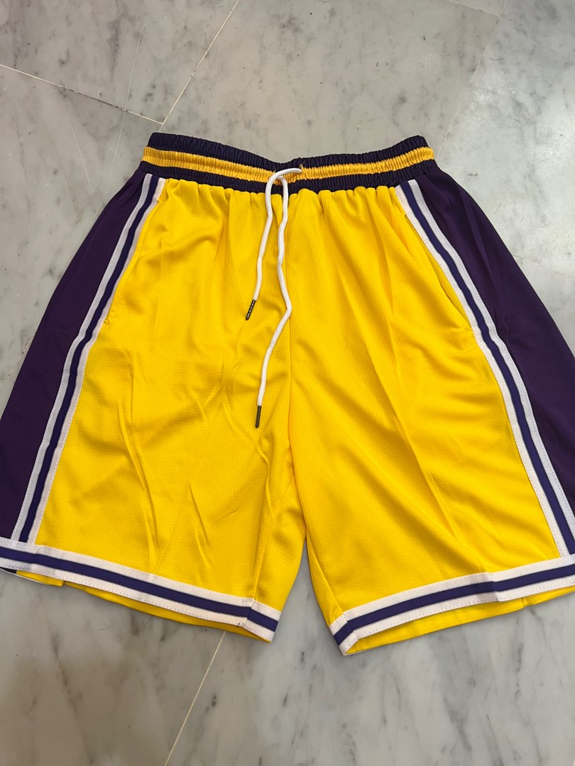 Basketball shorts yellow and purple Men s Fashion Bottoms