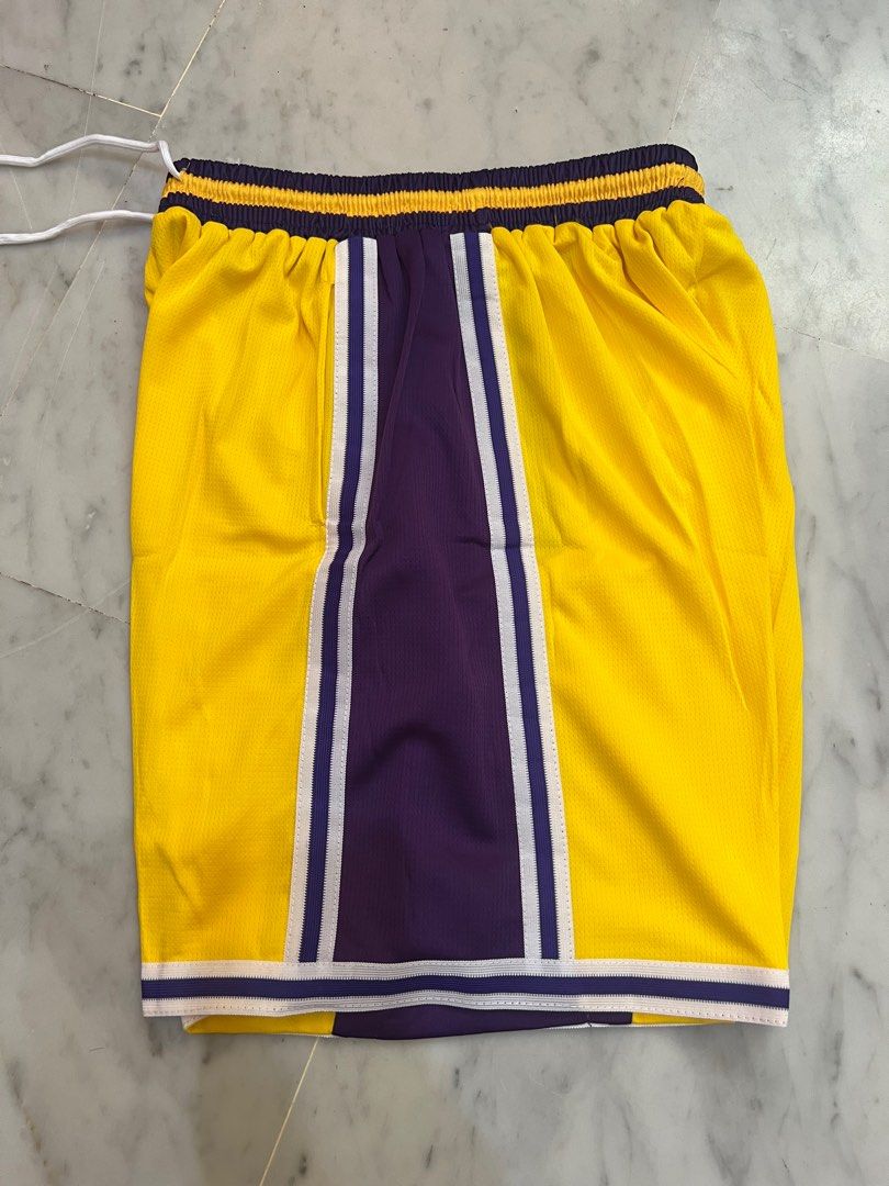 Basketball shorts yellow and purple Men s Fashion Bottoms