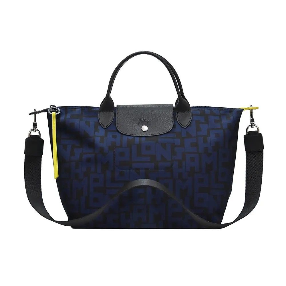 Black Navy Le Pliage LGP Top Handle Medium, Luxury, Bags & Wallets on