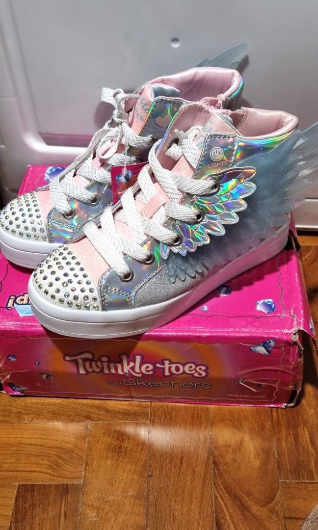 BN Skechers Girls Shoes Twinkle Toes S Light Wing US1
