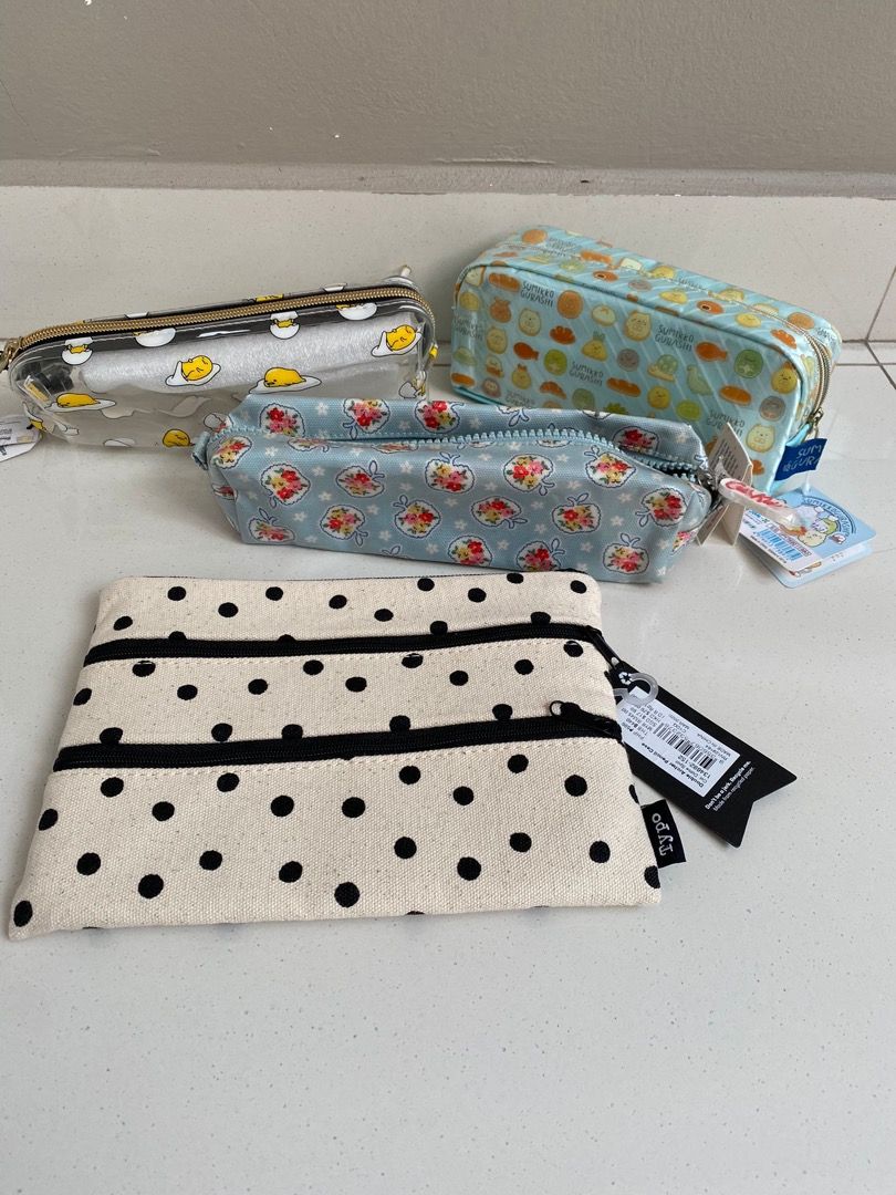 BNWT Cath Kidston Typo Gudetama Typo 3 Compartment Sumikko Gurashi Pencil Case