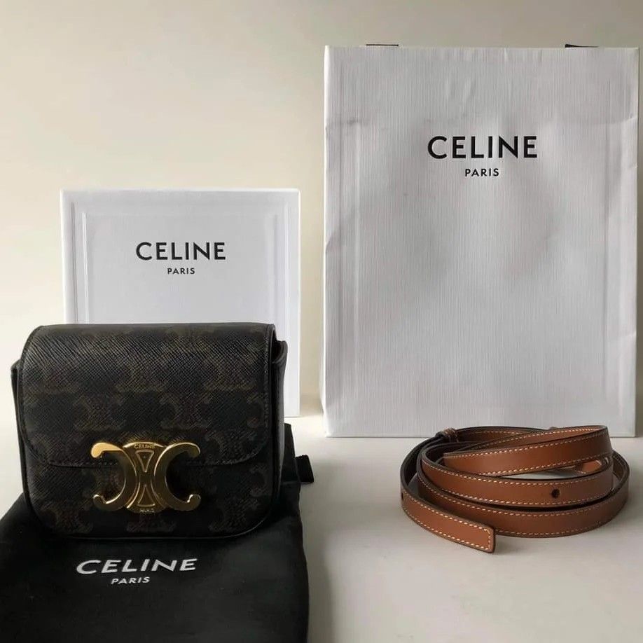 Celine Triomphe compact wallet + Burberry TB logo checkered bag Reviews! My  best deal of 2022! : r/DHgate