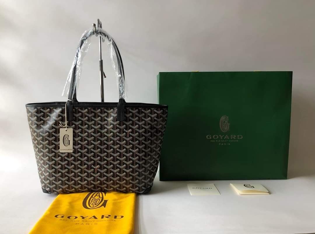 Goyard Goyardine Green Artois PM Tote Bag Silver Hardware