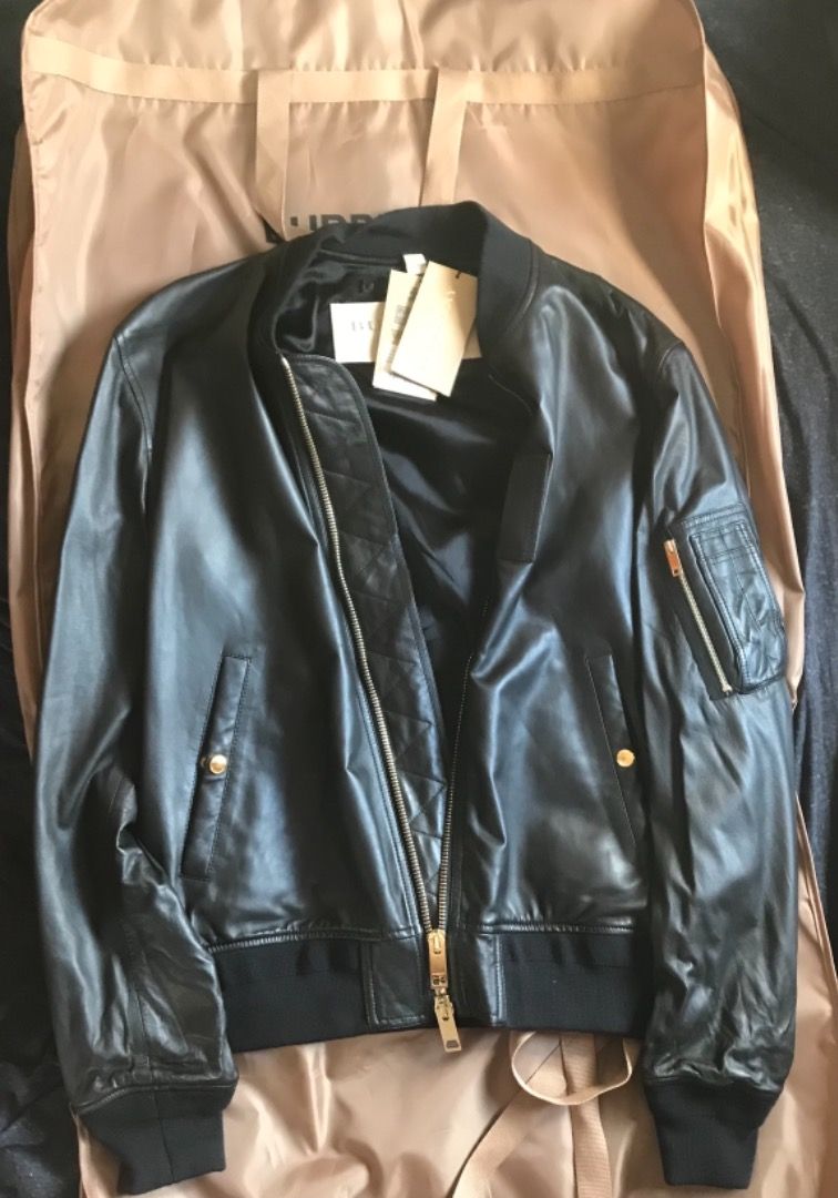 全新Burberry 皮褸皮衣復古意大利製, 男裝, 外套及戶外衣服- Carousell