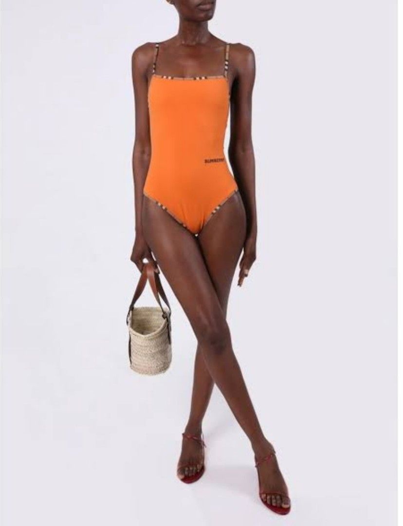 Burberry top swimsuit orange