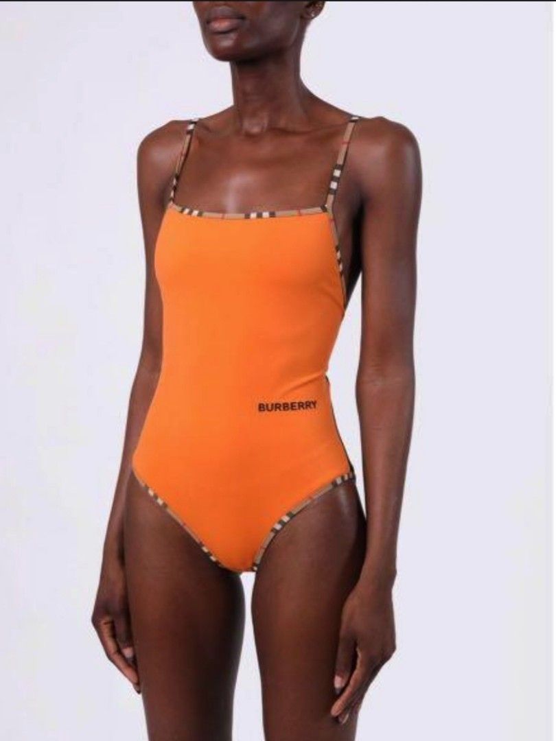 BURBERRY ORANGE ONE PIECE SWIMSUIT Women s Fashion Swimwear