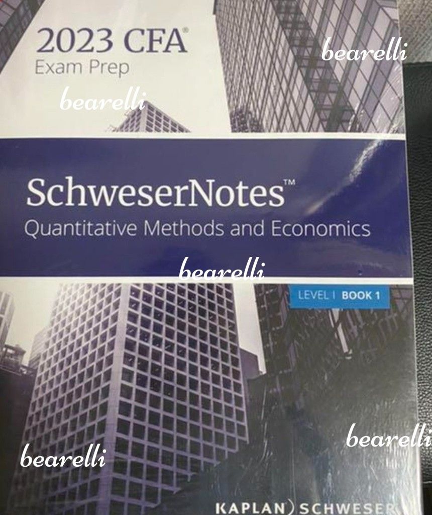 新品】2023CFA Level1 Schweser Note & Sheet-