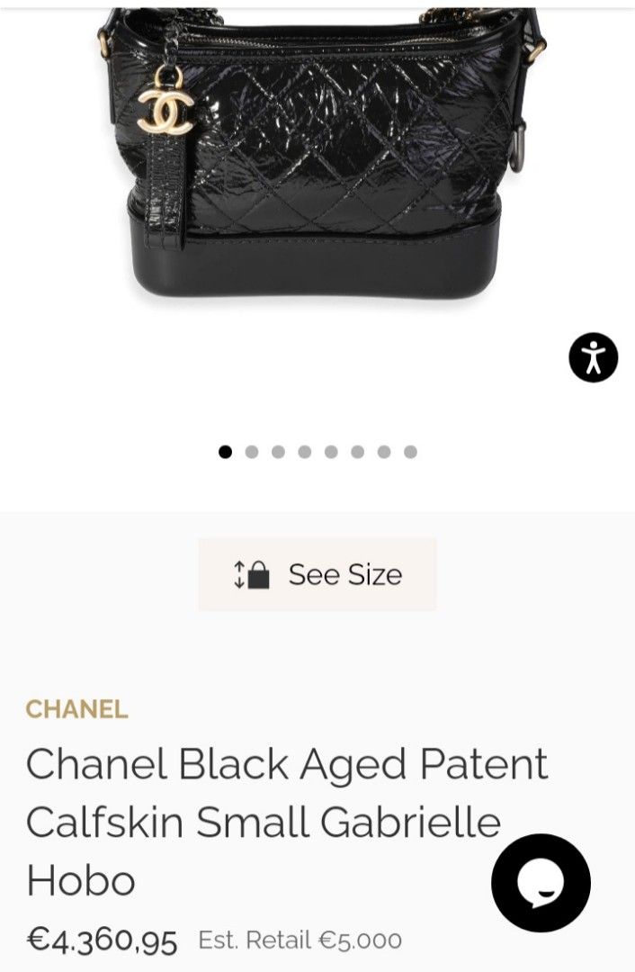Chanel Black Aged Patent Calfskin Small Gabrielle Hobo, myGemma