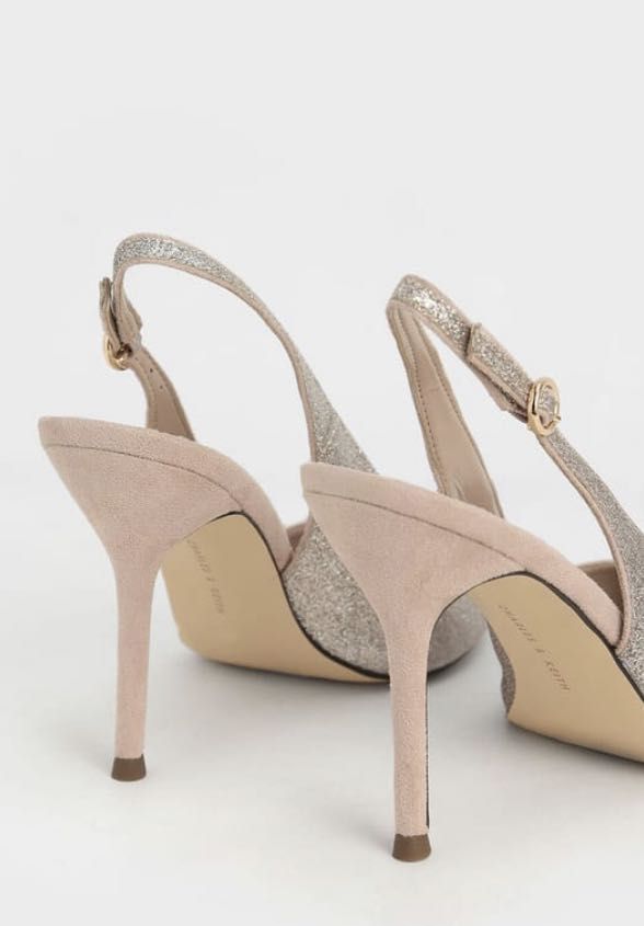 Champagne cheap slingback heels