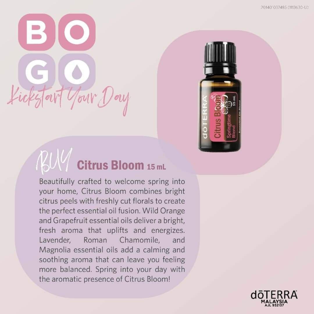 Doterra Bogo 2022 Buy Citrus Bloom(15ml) Free Lavender(5ml), Lemon(5ml