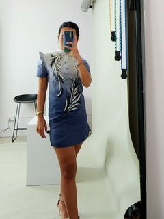 Dusty Blue Filipiniana Barong Dress for
Graduation